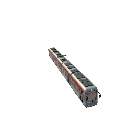 Low Poly Tram 4_seprated Mesh